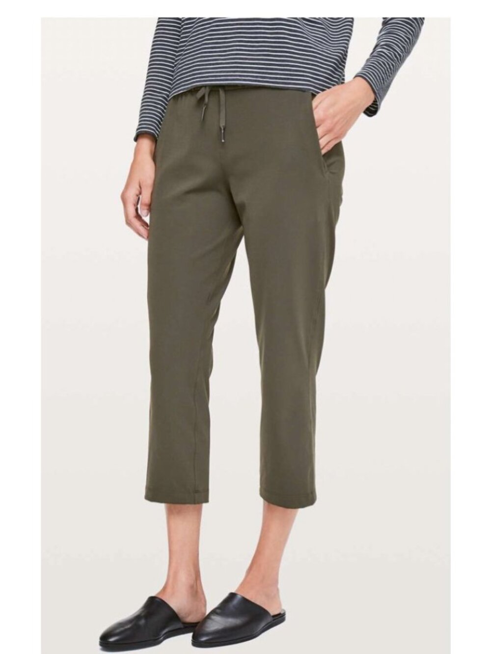 Lululemon‎ On the Fly Crop 23" Pant Dark Olive Womens 12